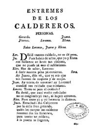 Entremes de Los caldereros / [Francisco de Castro] | Biblioteca Virtual Miguel de Cervantes