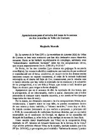 Apuntaciones para el estudio del tema de la serrana en dos comedias de Vélez de Guevara / Margherita Morreale | Biblioteca Virtual Miguel de Cervantes