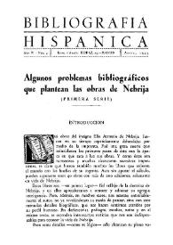 Algunos problemas bibliográficos que plantean las obras de Nebrija / Antonio Odriozola | Biblioteca Virtual Miguel de Cervantes