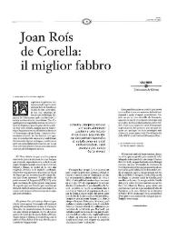 Joan Roís de Corella: il miglior fabbro / Lola Badia | Biblioteca Virtual Miguel de Cervantes