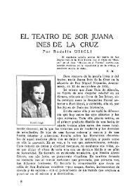 El teatro de Sor Juana Inés de la Cruz / por Rodolfo Usigli | Biblioteca Virtual Miguel de Cervantes