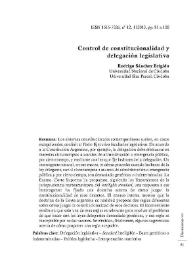Control de constitucionalidad y delegación legislativa / Rodrigo Sánchez Brígido | Biblioteca Virtual Miguel de Cervantes