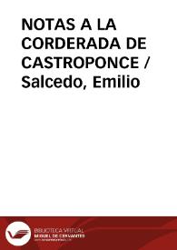 NOTAS A LA CORDERADA DE CASTROPONCE / Salcedo, Emilio | Biblioteca Virtual Miguel de Cervantes