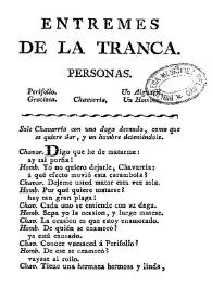 Entremes de la Tranca / De D. Josef de Figueroa | Biblioteca Virtual Miguel de Cervantes