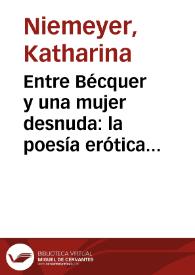 Entre Bécquer y una mujer desnuda: la poesía erótica española antes del Modernismo / Katharina Niemeyer | Biblioteca Virtual Miguel de Cervantes