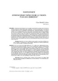 Hans Kelsen. Aportaciones teóricas de la teoría pura del Derecho / Ulises Schmill Ordóñez | Biblioteca Virtual Miguel de Cervantes