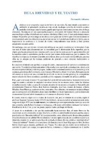 De la brevedad y el teatro / Fernando Almena | Biblioteca Virtual Miguel de Cervantes