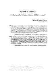 Pensar en el castigo. Evolución de las formas penales en Michel Foucault / Francisco J. Campos Zamora | Biblioteca Virtual Miguel de Cervantes