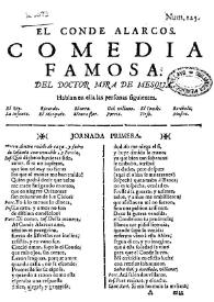 El Conde Alarcos: comedia famosa / del Doctor Mira de Moscua[sic] | Biblioteca Virtual Miguel de Cervantes