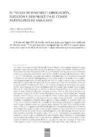 "El yugo de Himeneo" : obligación, elección y desenlace en "El conde Partinuplés" de Ana Caro / Alba Urban Baños | Biblioteca Virtual Miguel de Cervantes