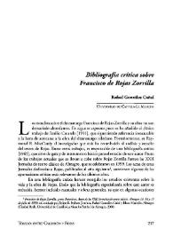 Bibliografía crítica sobre Francisco de Rojas Zorrilla / Rafael González Cañal | Biblioteca Virtual Miguel de Cervantes
