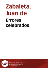 Errores celebrados | Biblioteca Virtual Miguel de Cervantes