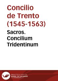 Portada:Sacros. Concilium Tridentinum