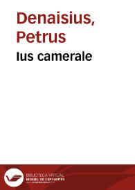 Ius camerale | Biblioteca Virtual Miguel de Cervantes