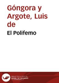 El Polifemo | Biblioteca Virtual Miguel de Cervantes