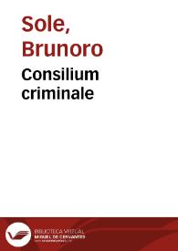 Consilium criminale | Biblioteca Virtual Miguel de Cervantes