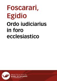 Ordo iudiciarius in foro ecclesiastico | Biblioteca Virtual Miguel de Cervantes