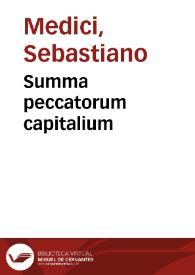 Summa peccatorum capitalium | Biblioteca Virtual Miguel de Cervantes