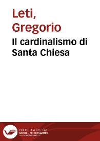 Il cardinalismo di Santa Chiesa | Biblioteca Virtual Miguel de Cervantes