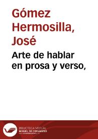 Arte de hablar en prosa y verso, | Biblioteca Virtual Miguel de Cervantes