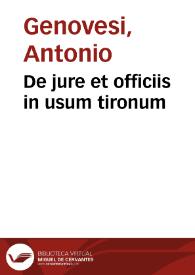 De jure et officiis in usum tironum | Biblioteca Virtual Miguel de Cervantes