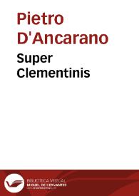 Super Clementinis | Biblioteca Virtual Miguel de Cervantes