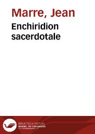 Enchiridion sacerdotale | Biblioteca Virtual Miguel de Cervantes