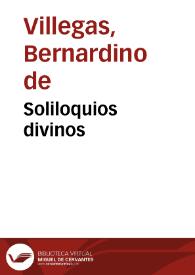 Soliloquios divinos | Biblioteca Virtual Miguel de Cervantes