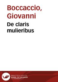 De claris mulieribus | Biblioteca Virtual Miguel de Cervantes
