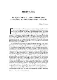 Presentación. Un debate sobre el Constitucionalismo. A propósito de un escrito de Luigi Ferrajoli / Manuel Atienza | Biblioteca Virtual Miguel de Cervantes