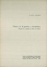 Ciencia de la poesía y conceptismo  : Técnicas de la sorpresa en Alonso de Ledesma / Blanca Periñán | Biblioteca Virtual Miguel de Cervantes