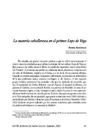 La materia caballeresca en el primer Lope de Vega / Fausta Antonucci | Biblioteca Virtual Miguel de Cervantes