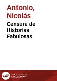 Censura de Historias Fabulosas | Biblioteca Virtual Miguel de Cervantes