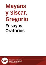 Ensayos Oratorios | Biblioteca Virtual Miguel de Cervantes