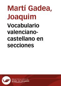 Vocabulario valenciano-castellano en secciones | Biblioteca Virtual Miguel de Cervantes