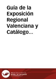 Guía de la Exposición Regional Valenciana y Catálogo Oficial de Expositores | Biblioteca Virtual Miguel de Cervantes