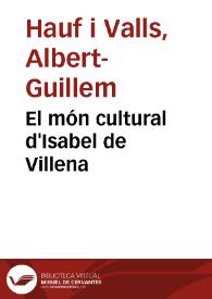 El món cultural d'Isabel de Villena | Biblioteca Virtual Miguel de Cervantes
