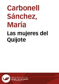 Las mujeres del Quijote | Biblioteca Virtual Miguel de Cervantes