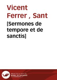 [Sermones de tempore et de sanctis] | Biblioteca Virtual Miguel de Cervantes