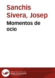 Momentos de ocio | Biblioteca Virtual Miguel de Cervantes