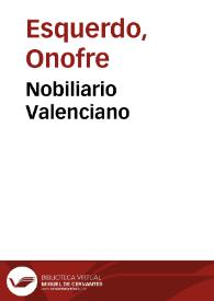 Nobiliario Valenciano | Biblioteca Virtual Miguel de Cervantes