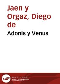 Adonis y Venus | Biblioteca Virtual Miguel de Cervantes