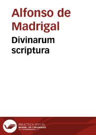 Divinarum scriptura | Biblioteca Virtual Miguel de Cervantes