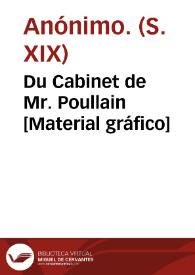 Portada:Du Cabinet de Mr. Poullain [Material gráfico]