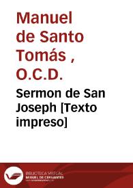Sermon de San Joseph  | Biblioteca Virtual Miguel de Cervantes