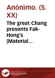 The great Chang presents Fak-Hong's  [Material gráfico] : Japanesse Review | Biblioteca Virtual Miguel de Cervantes