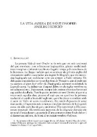 La "vita aspera" de Sant Onofre: anàlisi i edició / Vicent Pastor Briones | Biblioteca Virtual Miguel de Cervantes