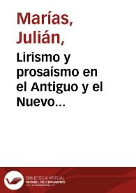 Lirismo y prosaísmo en el Antiguo y el Nuevo Testamento / Julián Marías | Biblioteca Virtual Miguel de Cervantes