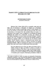Traducción y literatura en dos manuales de Mariano Cubí / Antonio Marco García | Biblioteca Virtual Miguel de Cervantes