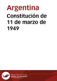 Reforma de 1949 a la Constitución Argentina de 1853  | Biblioteca Virtual Miguel de Cervantes